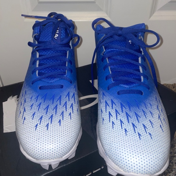 Under Armour Spotlight Fran RM 4.0 Football Cleats Blue/WhiteMen’s Size 10.5 - Picture 4 of 7